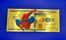 24k Gold foil Marvel Spider-Man Banknote collectable picture