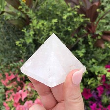 Clear Quartz Crystal Pyramid: Reiki Feng Shui Home Decor Positive Energy Healing picture