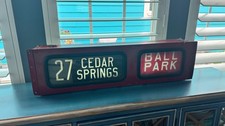Vintage DALLAS BUS ROLLING SIGN BOX SMU PARKLAND BALLPARK FAIR-PARK LOVE FIELD picture