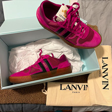 LANVIN Pink/Black Colorblock Low Top Lace Up Sneakers Unisex Adults US 8 picture