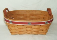 Vintage Retired Longaberger 2005 Ohio State University Basket w/ Leather Handles picture