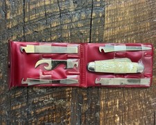 VTG Imperial Pocket Knife Set With 5 Tool Attachments In Original Case Prov USA picture