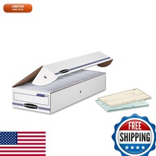 Bankers Box 00706 12-Pack Check and Form Storage Box 24x9x4 Flip-Top Lid picture