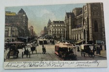 Vintage Postcard ~ Early View of Swanston Street ~ Melbourne Victoria Australia picture