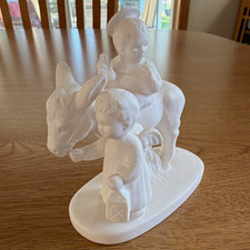 Vintage Goebel HX334 Angel Baby Jesus Donkey White Bisque Figurine W Germany picture
