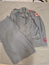 VINTAGE WWII AMERICAN RED CROSS UNIFORM JACKET SKIRT & ADORNMAENTS, HAND MADE picture