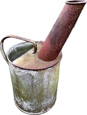 Vintage Yorkist Railway Galvanised Water  Oil Carrying Can Pourer Steam Engine picture
