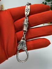 Rare John Hardy Bamboo motif Sterling Silver Keychain Engraved Gothic Unisex picture