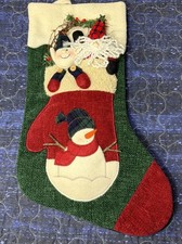 VTG Dan Dee MTY 3D Plush Christmas Stocking Dandy Santa Snowman with Elf 18