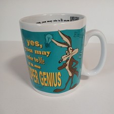 Vintage 1996 Looney Tunes Ceramic Mug F Wile E. Coyote 