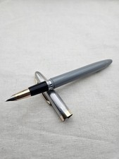 Restored Vintage 1952 Sheaffer Crest Deluxe Gray Snorkel Fountain Pen Fine 14K picture