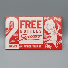 Vintage Cardboard Bottle Carrier  2 Free Bottles of Squirt Unused New Old Stock picture