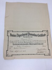 1919 Presbyterian School Promotion Certificate Junior Department Antique picture