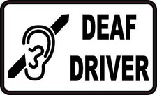 5in x 3in Deaf Driver Vinyl Sticker Car Truck Vehicle Bumper Decal picture