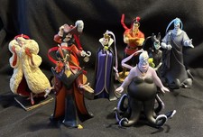 Disney Villains Christmas Ornament set Hook Ursula Cruella Jafar Gaston picture
