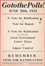 Rare 1933 Anti-Prohibition Broadside Flyer WONPR Women's Reform Connecticut picture