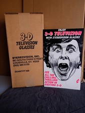 3-D Television Glasses Vintage Store Display- 500 Pair, UNOPENED BOX  NOS  picture