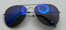 Vintage 1970’s-80’s Piedmont Airlines Aviator Vibrant Blue Sunglasses Rare Find picture