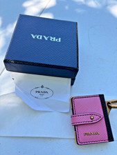 Prada Pink Leather Cahier Book Charm and Key Ring Holder NIB picture