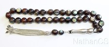 Tesbih Prayer Beads Komboloi Ebony inlaid with Paua Shell Unique Collector's XXR picture