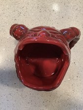 KRAMPUS MUG, Ceramic, Ugly, Scary, Deep Red, Open Mouth, Sculpted Horn Handles picture