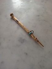 Antique 1800's Gold Mechanical Pencil Turquoise Jeweled Victorian Jewelry  picture