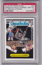 2016 GARBAGE PAIL KIDS PRIME SLIME TV #4a AMERICAN NINJA WARREN PSA 10 POP 1 picture