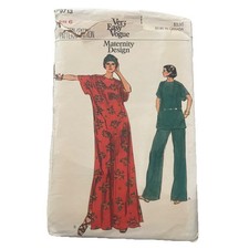 Vogue Very Easy 9713 Maternity Dress Tunic Pants Sewing Pattern Vintage Original picture