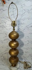 Stacked Globe Table LampGold MCM Vtg WORKS picture