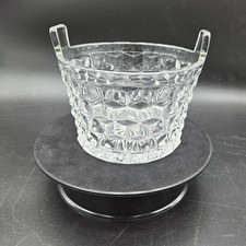 Vintage Fostoria American 2056 Small Ice Bucket Tab Handles Clear Glass Ice Tub picture