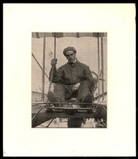1910 Claude Grahame-White Photo Vintage Print Farman III Biplane Aviator + COA picture