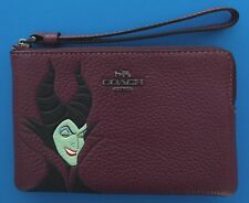Brand new Coach Disney Maleficent Leather Zippered Wristlet picture