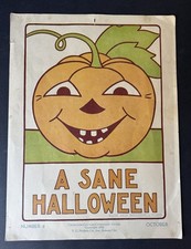 Vintage 1936 A Sane Halloween Poster Elise Reid Boylston Jack-O-Lantern picture