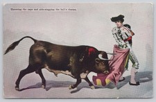 Vintage Bullfight Postcard Matador & Bull HSB Series 208S Spanish Art picture
