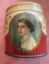 Vintage Queen Elizabeth II Coronation Prince Phillip 1953 Henry Thorne Candy Tin picture