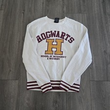 Harry Potter Hogwarts Wizarding School Sweatshirt Universal Studios Cream Size S picture