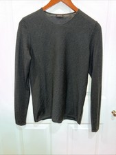 Akris Cashmere Silk Women’s Sweater Sz 10 Green & Black Crew Neck Long Sleeve ** picture