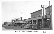 Postcard RPPC 1940s Business Center Arizona Gila Bend  autos Frasher AZ24-2579 picture