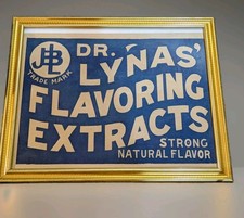 Early 1900s Dr. Lynas' Flavoring Extracts Cardboard Sign picture
