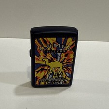 Camel Filters flip-top lighter black with Camel logo graphic picture