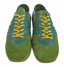 Dries Van Noten Green Suede Low Top Lace Up Colorblock Sneakers Men’s 8 picture