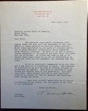 CARDINAL FRANCIS SPELLMAN-Typed Letter Signed-Major Bowes-1948-Vintage picture