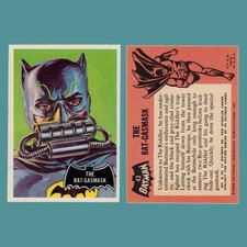 Original 1966 Topps Batman • Black Bat Logo • Card # 43 • The Bat-Gasmask NM picture