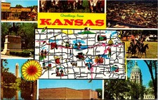 Greetings from Kansas Vintage Postcard 5P18-8 picture
