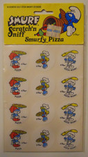 Smurf Stickers Pizza Vintage 1980s Scratch 'n Sniff Pack Sealed VERY Rare picture