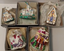 LOT OF 5 Christopher Radko Castles & Holiday Buildings Disney 1998-2000 picture