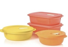 Tupperware CrystalWave PLUS 4-Pc. Set 2½-cup, 4.2 cup, 4-cup Microwave Bowl Set picture