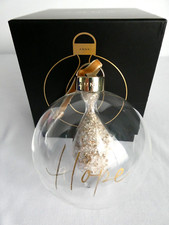 Anna New York Holiday Hope Ornament Gold & Silver Crystal Glass Ball with Box picture