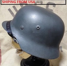 WWII German M40 Original Helmet, Restored Steel Shell, Size 64, WW2  57- 59 cm picture