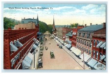 c1915 Main Street Looking North, Brattleboro Vermont VT Posted Postcard picture